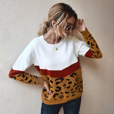 China Leopard-copy European and American sweater trend autumn winter coat top women's sustainable sweater for sale