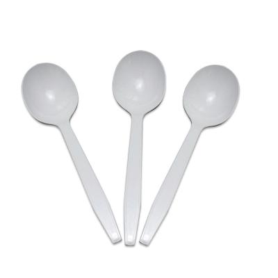 China Wholesale Disposable Eco-friendly Stocked Customized 162 Mm Resistant Hard Plastic PP Big Soup Spoon for sale