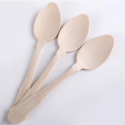 China Disposable Durable Using Disposable Wooden Compost Cutlery 192mm Spoon for sale