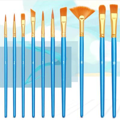 China Hot Selling 10pcs Artist Paint Brushes Gouache Products Art Supplies for sale