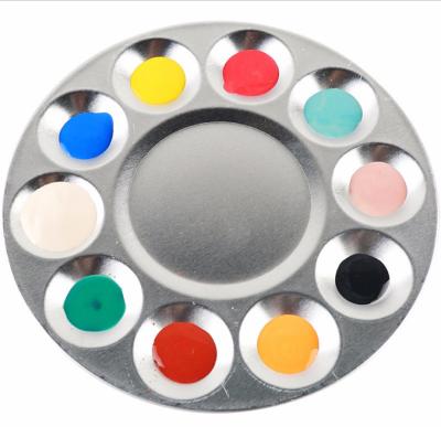 China Gouache Hot Sale Items Other Art Supplies 10 Hole Metal Paint Palette for sale