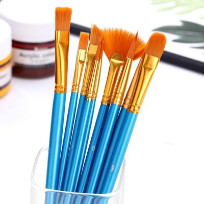 China Hot Selling 10pcs Amazon Gouache As Kit Brushes, Acrylic Set Brush With Fan for sale