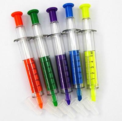 China Office & School Markers Multi Color Pen With Highlighter Syringe Highlighter for sale