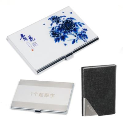 China NATIONAL Business Card Holder Aluminum Metal Business Card Case Custom Business Logo for sale