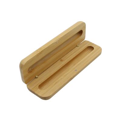 China Eco Friendly Engraved Branded Pen Case Customer Logo Wooden Bamboo Pen Box Fountain Pen Box for sale