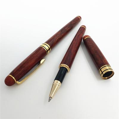 China Eco Friendly Natural Color Customer Logo Wood Pen Ball Pen Rosewood Rollerball Pen for sale