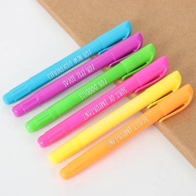 China Custom logo printed 6pcs colorful gel highlighter bar jelly highlighter pen new for promotion for sale