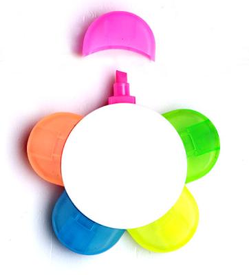 China Promotional Markers & Highlighter Bars Five-color Flower Highlighter / Multicolor Highlighter for sale