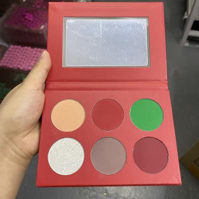 China Long Lasting Custom DIY Makeup Eyeshadow Palette 6 Colors Waterproof Empty Palette Eyeshadow Blush for sale