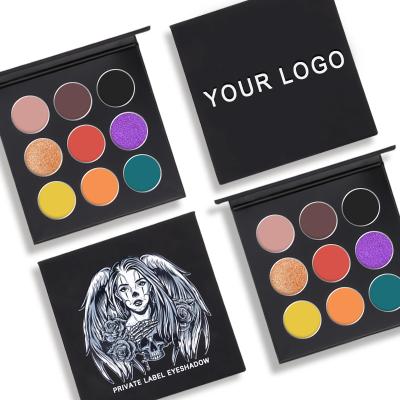 China 9 Colors Logo Diy Eye Shadow Vegan Waterproof Custom Eyeshadow Palette for sale