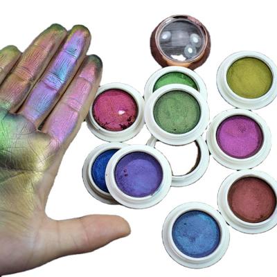 China Duochrome Eye Waterproof Chameleon Eye Shadow Dye Waterproof Chrome Cameleon Eyeshadow Cosmetic Priavte Label for sale