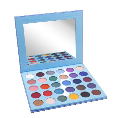 China Waterproof Private Label 30 Color Maquillaje Makeup OEM Light Blue Eyeshadow Palette No Label for sale