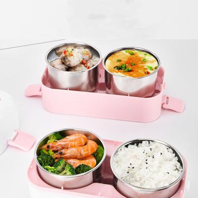 China One Touch Machine New Design Desktop Heating Electric Lunch Box Stainless Steel Food Grade Lunch Box for sale