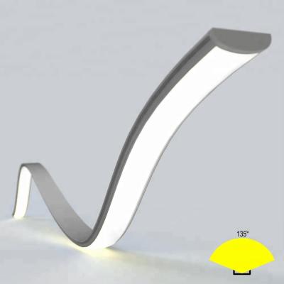 China Decorations Flexible Bendable Aluminum Led Profile Extrusion , Surface Mounted Led Strip Profile With Frosted Cover Lens for sale