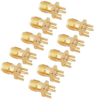 China Female Low PCB SMA Socket Jack PCB Mount Adapter 50 Ohm RF Connectors Brass for sale