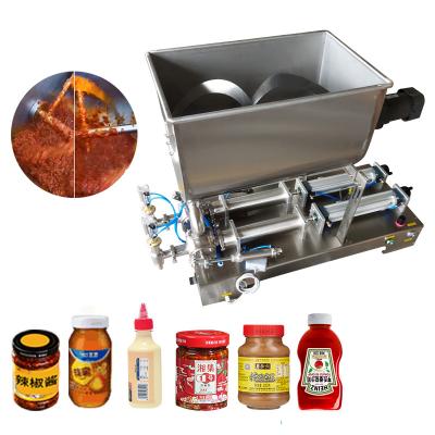 China Beverage Milozenge Semi-automatic U Shaped Paste With Stirring Particles Filling Dispenser Quantitative Sunflower Oil Filling for sale