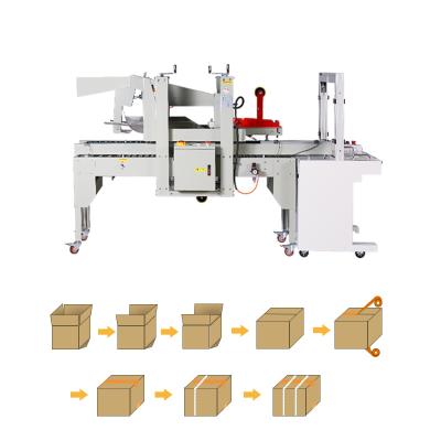 China Food Adhesive Tape Milk Top Flaps Folding Semi Automatic Carton Box Case Sealer Machine Carton Box Crate Tape Tying Machine for sale