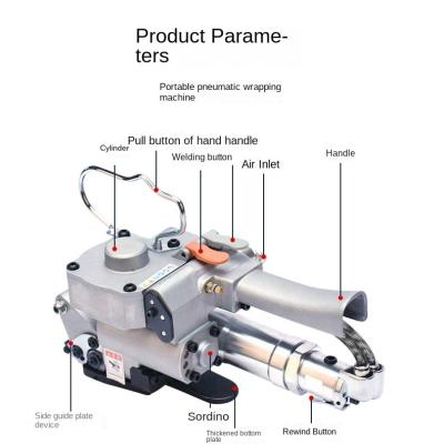 China Other Small Bale MilozengeA19 Hand Held Pneumatic Steel Belt Tie Machine Automatic Portable Portable Clamping All-in-One Machine for sale