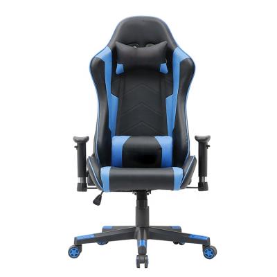 China Blue Leather Ergonomic PC Silla Gamer Gaming Racing Computer Desk Chair (Height) Home Furniture Adjustable for sale