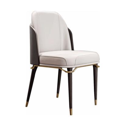 China / Modern Wood Gold Italian PU Chair Leather Upholstered Dining Chairs For Dining for sale