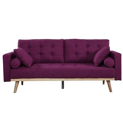 China Modern Wholesale Modern Long Couch With Wooden Legs In Purple Color for sale