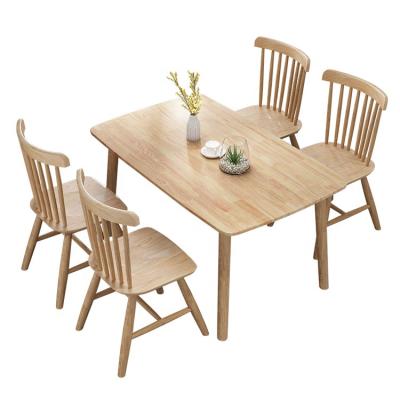 China Modern Natural Solid Wood Table and Chairs (Others) Adjustable Dining Sets for sale