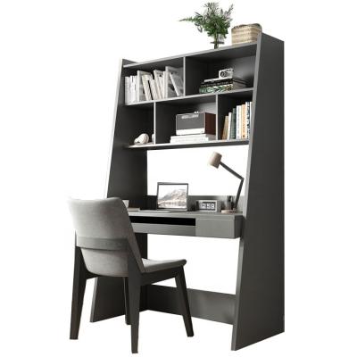 China Contemporary Home Office Furniture Modern Cheap Wooden Table Study With Storage Book Shelves In Gray for sale