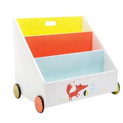 China Modern child bookshelf wood, small book storage for sale