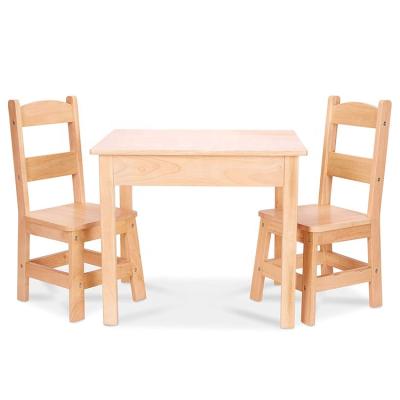 China Wholesale modern natural wood modern kids furniture table and 2 chairs for sale