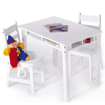 China Modern White Wooden Kids Furniture Kids Table And Chair Set for sale