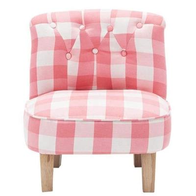 China Modern Durable Simple Upholstered Kids Mini Sofa And Chair With Wood Frame And Linen Fabric for sale