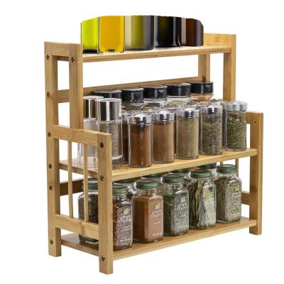 China Sustainable Kitchen Organizer Modern Natural Wood Shelving Storage for sale