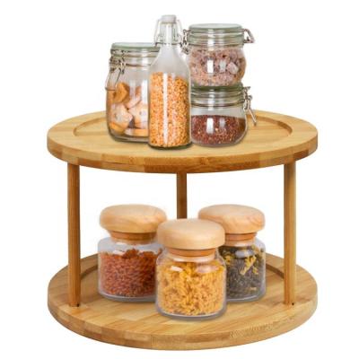 China Viable Kitchen Bamboo 2-Tier Spice Rack for sale