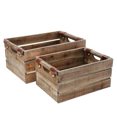 China Sustainable Modern Cheap Wholesale Food Storage Boxes And Bins In Natural With Handles for sale