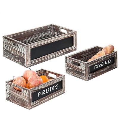 China Rustic Stocked Farmhouse 3 Book Wooden Storage Box Custom Set For Fruit for sale