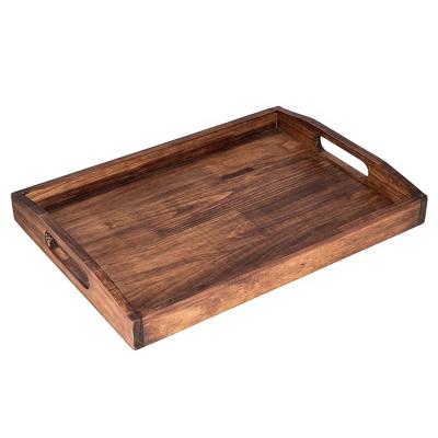 China Large rustic wooden serving tray from Europe for fruit food for sale