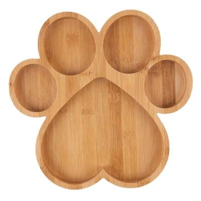 China Storage Paw Shaped Serving Tray with 5 Flute Wooden Cutting Board Claw Candy Dish Bowl for sale