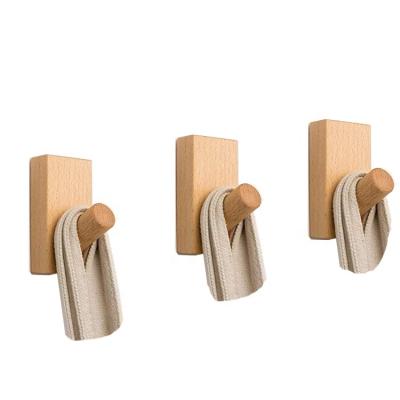 China Minimalist natural wood wall mounted coat hooks and hat rack for sale