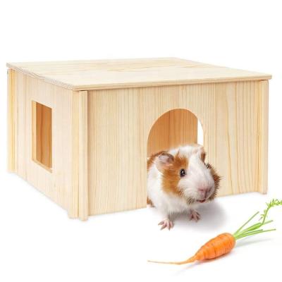 China Breathable Wooden Hut With Detachable Wooden Windows House For Guinea Gigs, Hamsters, Chinchillas for sale