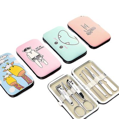 China 7 Box Finger Cartoon Color Draw Nail Art Contour Set Nail Clipper Tool Kit for sale