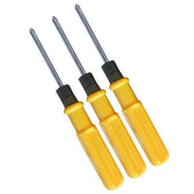 China Plastic Yellow Dual Purpose Screwdriver Slotted Phillips Screwdriver for sale