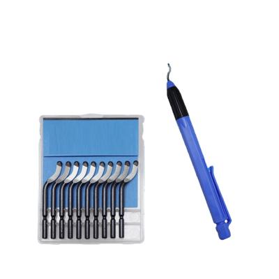 China Good quality EO2000+BS1010 blue rectangle hardware hand tool deburring and deburring tools trim knife for sale