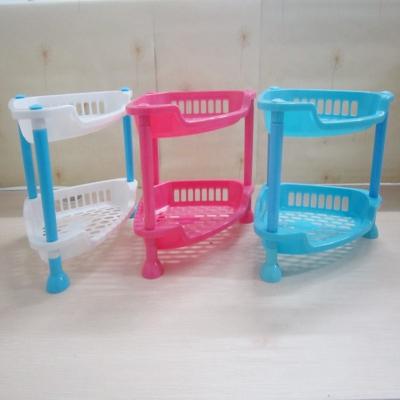 China Sustainable Wholesale Multifunctional Plastic Vegetable Rack Double Layer Kitchen Storage for sale