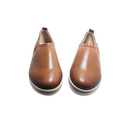 China Wholesale Fashion Trend Women's Casual Slip On Shoes Brown Leather Sock Sneakers For Women for sale