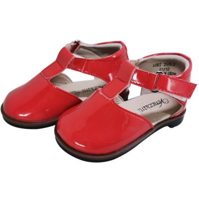 China New Summer Kids Round Sandal Kids Leather Shoes Baby Stylish T-bar Shoes Fashion Leather Sandals for sale