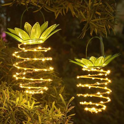 China Garden Pineapple Lights Solar Outdoor Landscape Hanging Decorative Waterproof Lanterns for sale