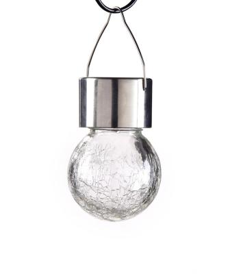 China Garden Hanging Lights Outdoor Solar Glass Ball Decorative Cracked Lights Waterproof Solar Lanterns for sale