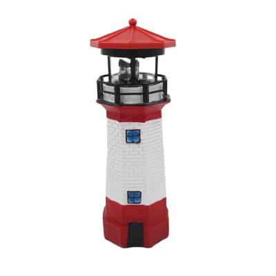 China LANDSCAPE Solar Lighthouse Garden Light with Beacon Decoration Rotating Solar Outdoor Lighting for sale