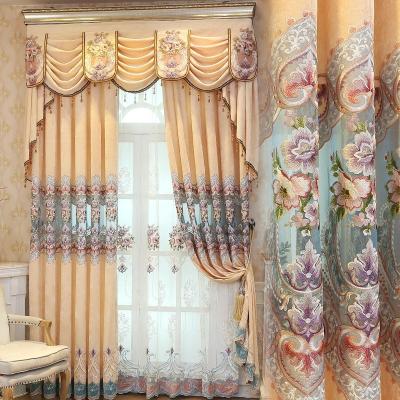 China New Blackout Style Embroidery Ready Made Net Sheer Curtains In Stock for sale