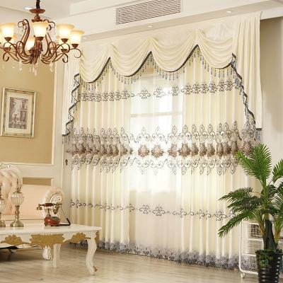 China Wholesale Cheap Designs Luxury Floral Sheer Voile Blackout Embroidery Window Door Curtain Set Sheer Living Room Bedroom for sale